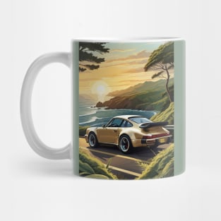 German Classic Car Sea Side Poster Mug